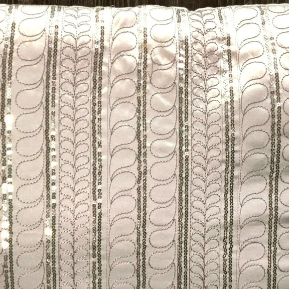 S.L. Home Fashions Pillow Pale Blue Cover Silver Sequin Design 100% Cotton Cover - Picture 1 of 9